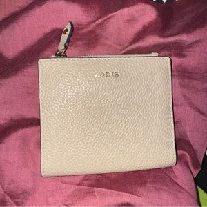 Lodis Beige Leather Wallet
